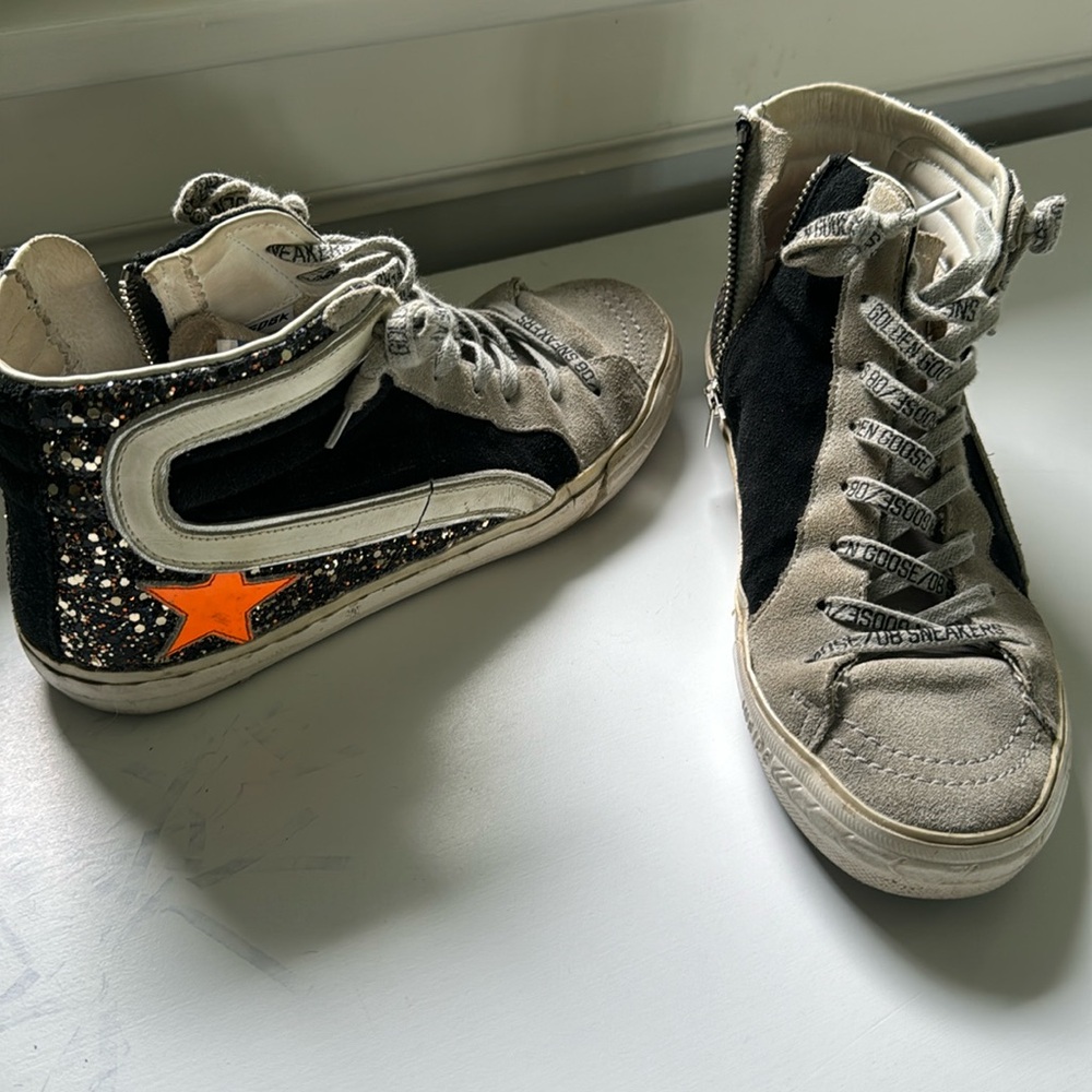 Golden Goose Slide Glitter & Orange Star 🧡